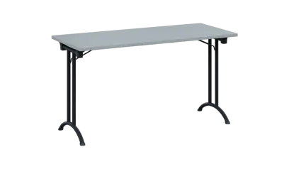 SLA 140 lak skládací jednací stůl 1394x600, deska 25 mm, podnož černý lak, deska šedá